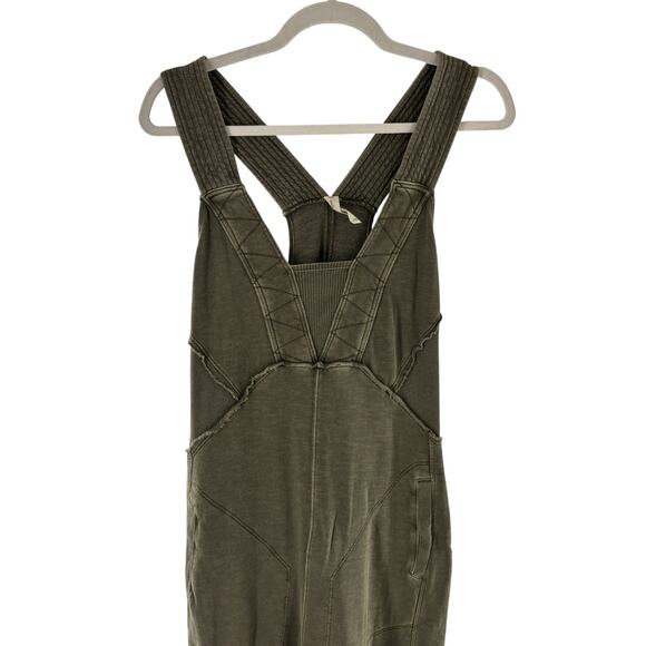 Anthropologie Daily Practice Green The Palmra Cotton Wide Leg Jumpsuit - Picture 6 of 12